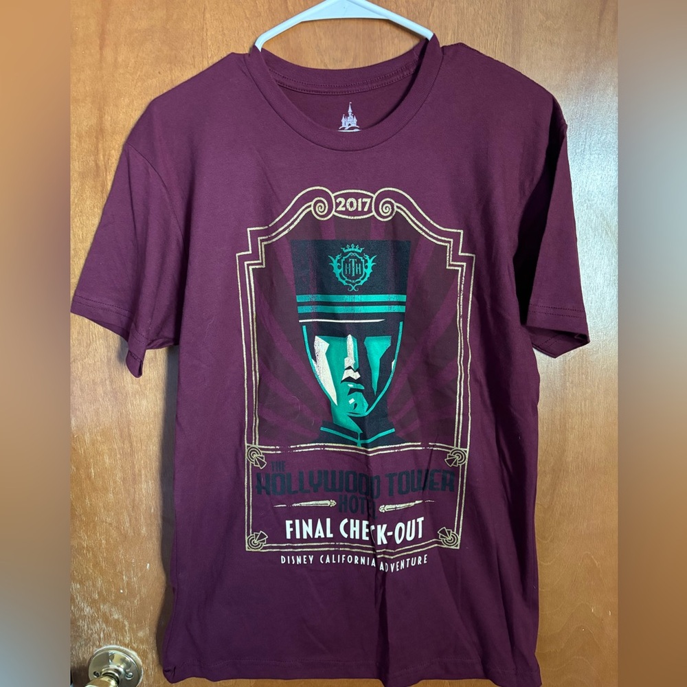 NWT DISNEY HOLLYWOOD TOWER OF TERROR FINAL CHECK OUT T-SHIRT Adult Medium 2017